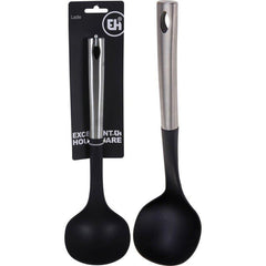 Excellent Houseware Soup Spoon Non-Stick Pan Compatible Food Grade Long Handle Stainless Steel Handle High Temperature Resistant Anti-Scald 32 x 9.5 cm
