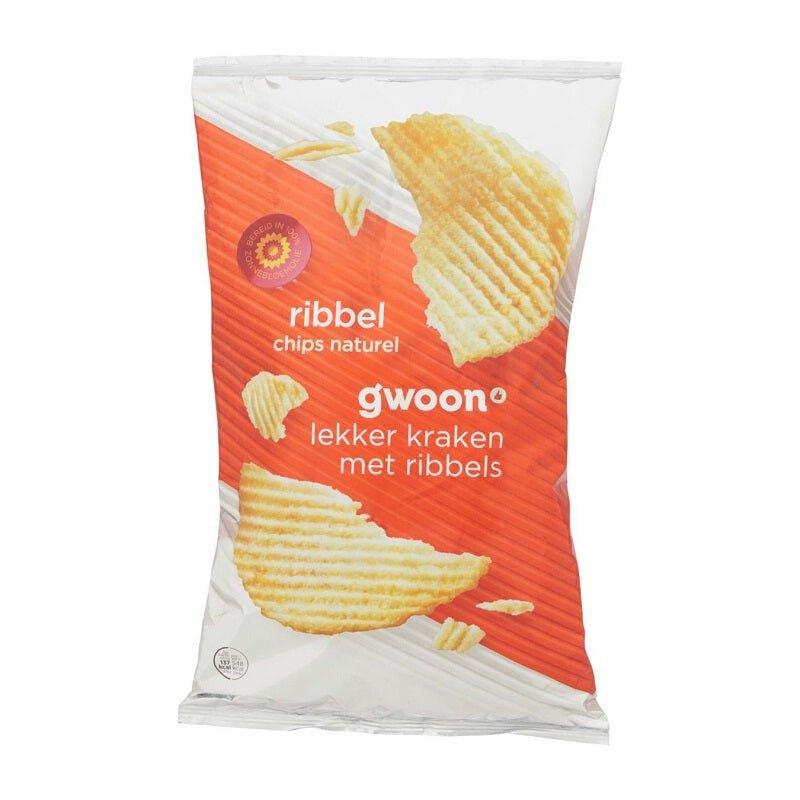 Gwoon Ribbed Chips Natural 250 g