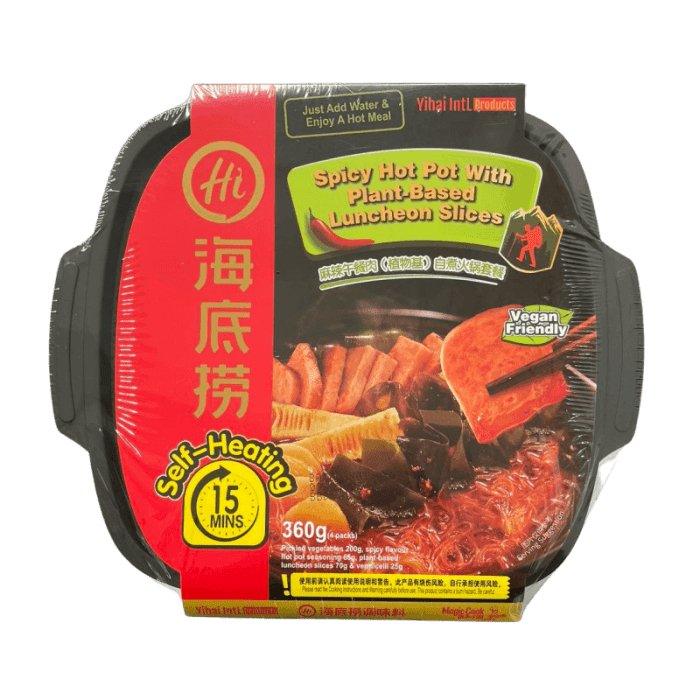 Haidilao Selbsterhitzender, würziger Hot POT mit pflanzlichen Luncheon-Scheiben, vegan, 385 g