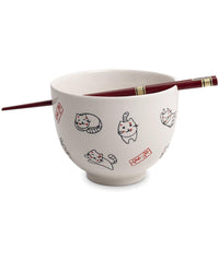 HAPPY CAT Soba Schale mit Essstäbchen 12 x 9cm