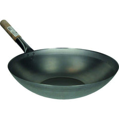 HS Wok Flachboden mit Holzgriff 33 cm