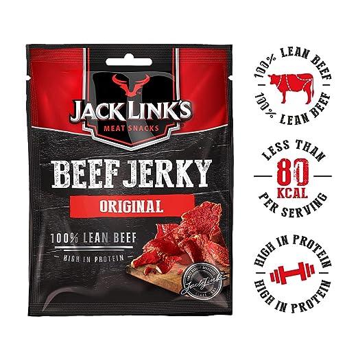 Jack Link's Beef Jerky Original – 25 g– Proteinreiches Trockenfleisch vom Rind – Getrocknetes High Protein Dörrfleisch