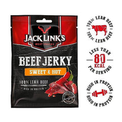 MHD:26.03.2024 Jack Link's Beef Jerky Sweet & Hot 25 g – Proteinreiches Trockenfleisch vom Rind – Getrocknetes High Protein Dörrfleisch (Copy)