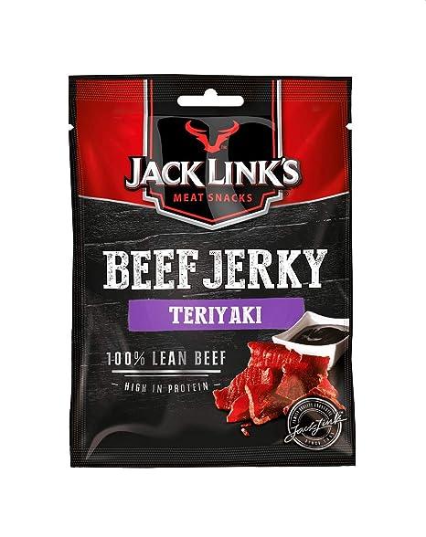 Jack Link's Beef Jerky Teriyaki –25 g – Proteinreiches Trockenfleisch vom Rind – Getrocknetes High Protein Dörrfleisch
