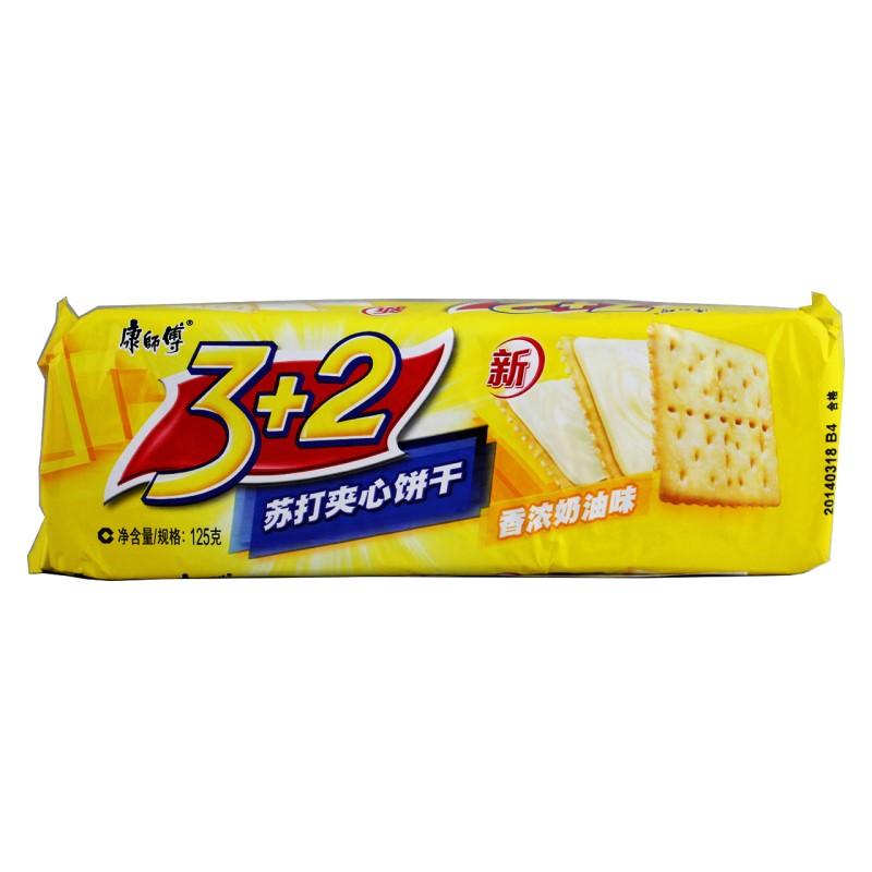 KangShiFu 3+2 Creme Saltine Kekse-Ngau Yau Geschmack 125 g