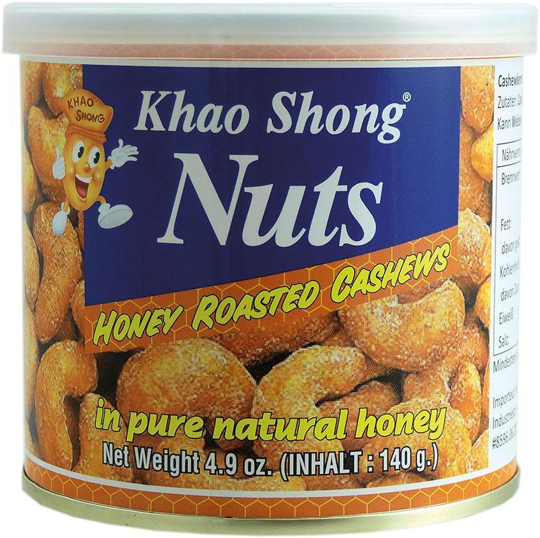 KHAOSHONG Cashwekerne mit Honig überbacken geröstet 140 g
