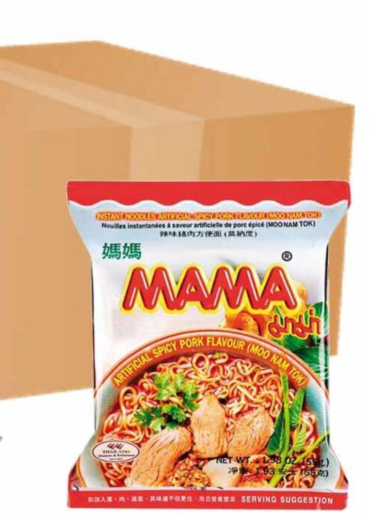 MAMA - Instantnudeln mit Schwein-Geschmack Moo Nam Tok 30 x 55 g