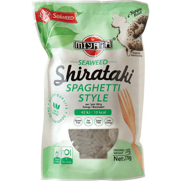 Miyata Shirataki Spaghetti Style Konjac Flour Pasta with Seaweed Flavour 270g