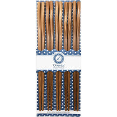 Bambus-Essstäbchen-Set, 22,5 cm, Japanisches Muster, 5-teilig, Karbonisiert, Schimmelresistent