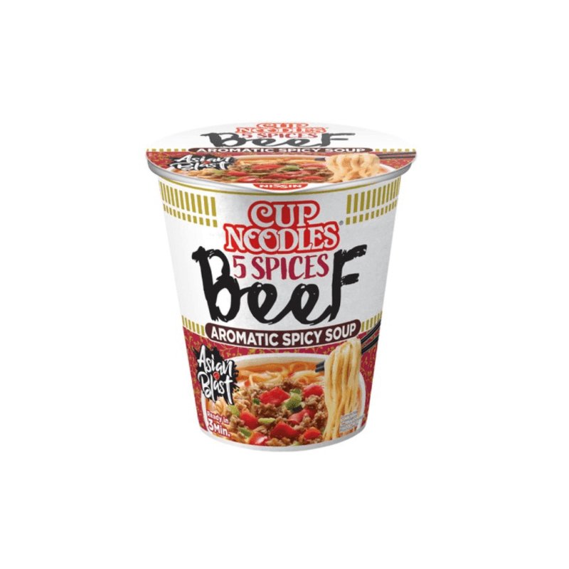 Nissin Becher Instantnudeln Würzige Rindernudeln 65 g