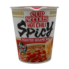 MHD:12.2024 Nissin Becher Nudeln, Hot Chili, geröstete Sesamsuppe 66 g