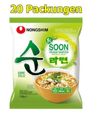 Nongshim Instant Nudeln Soon Veggie, 20er pack 20 X 112 GR
