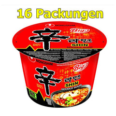 Nongshim Instantnudeln, Shin Ramyun, Big Bowl, sehr scharf, 16er Pack 16 x 114 g