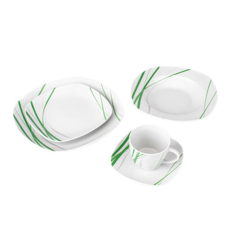 Porcelain Tableware 6 Persons 30-piece Square