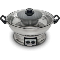 REMO Elektrische Fonduepfanne mit Grillplatte Ø30 - 3,8 Liter