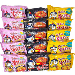 Samyang Hot Chicken Flavor Ramen Nudeln - Vorteilspack 5 Portionen pro Sorte - Korean Fire Nudel 15 x 140 g