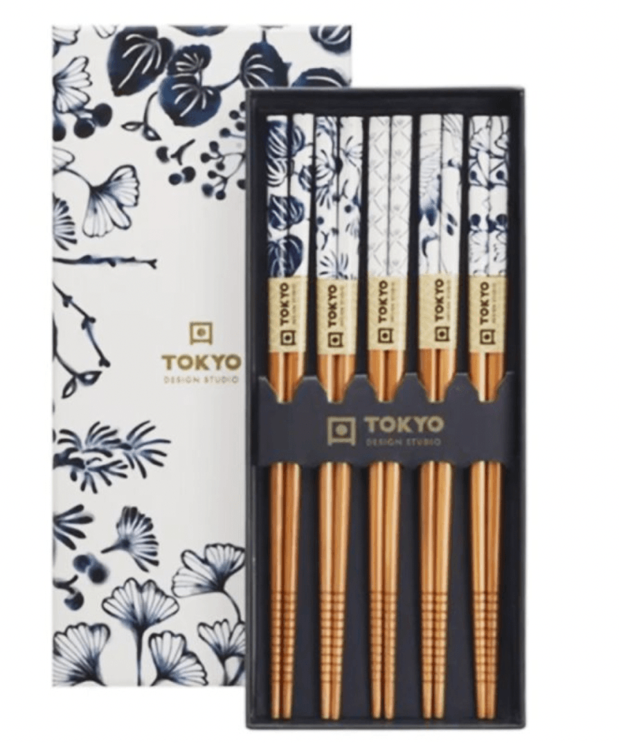 TOKYO DESIGN STUDIO Flora Essstäbchen-Set 5 Paare Geschenkpackung