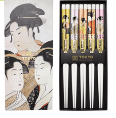 TOKYO DESIGN STUDIO Geisha White Esstäbchen Set 5 Paare Geschenkverpackung