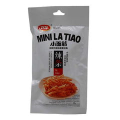 MHD:27.02.2025 Weilong Mini LaTiao, Gluten Streifen Scharf Mit Zucker und Süßungsmittel 60 g