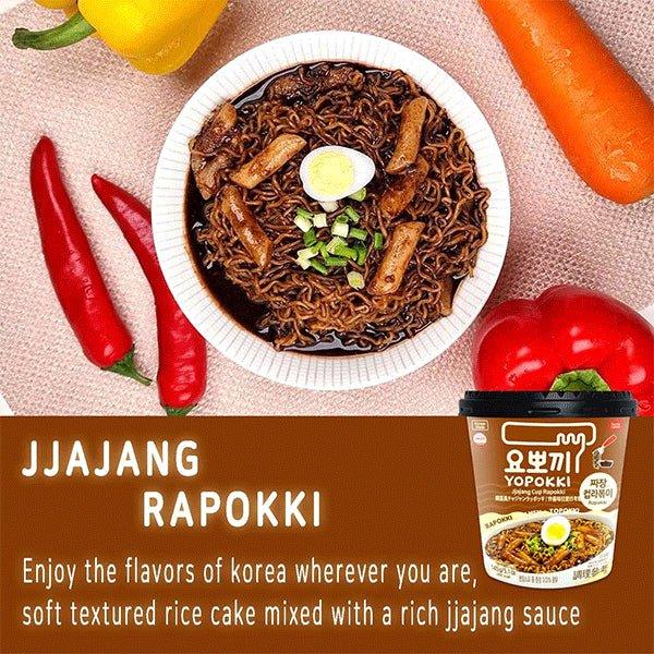 MHD:03.07.2024 Young Poong Yopokki Jjajang Rabokki Cup, Tteokbokki Topokki Reiskuchen mit Ramen-Nudel und Jjajang -Geschmack 145g