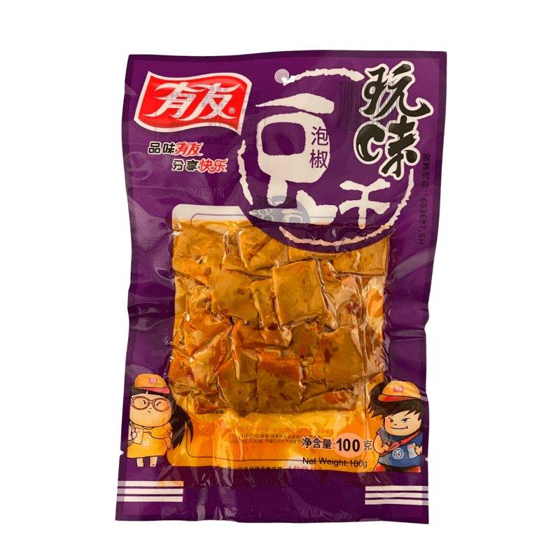 YuYu Tofu Snack, Pickled Chilli Flavor 100 g